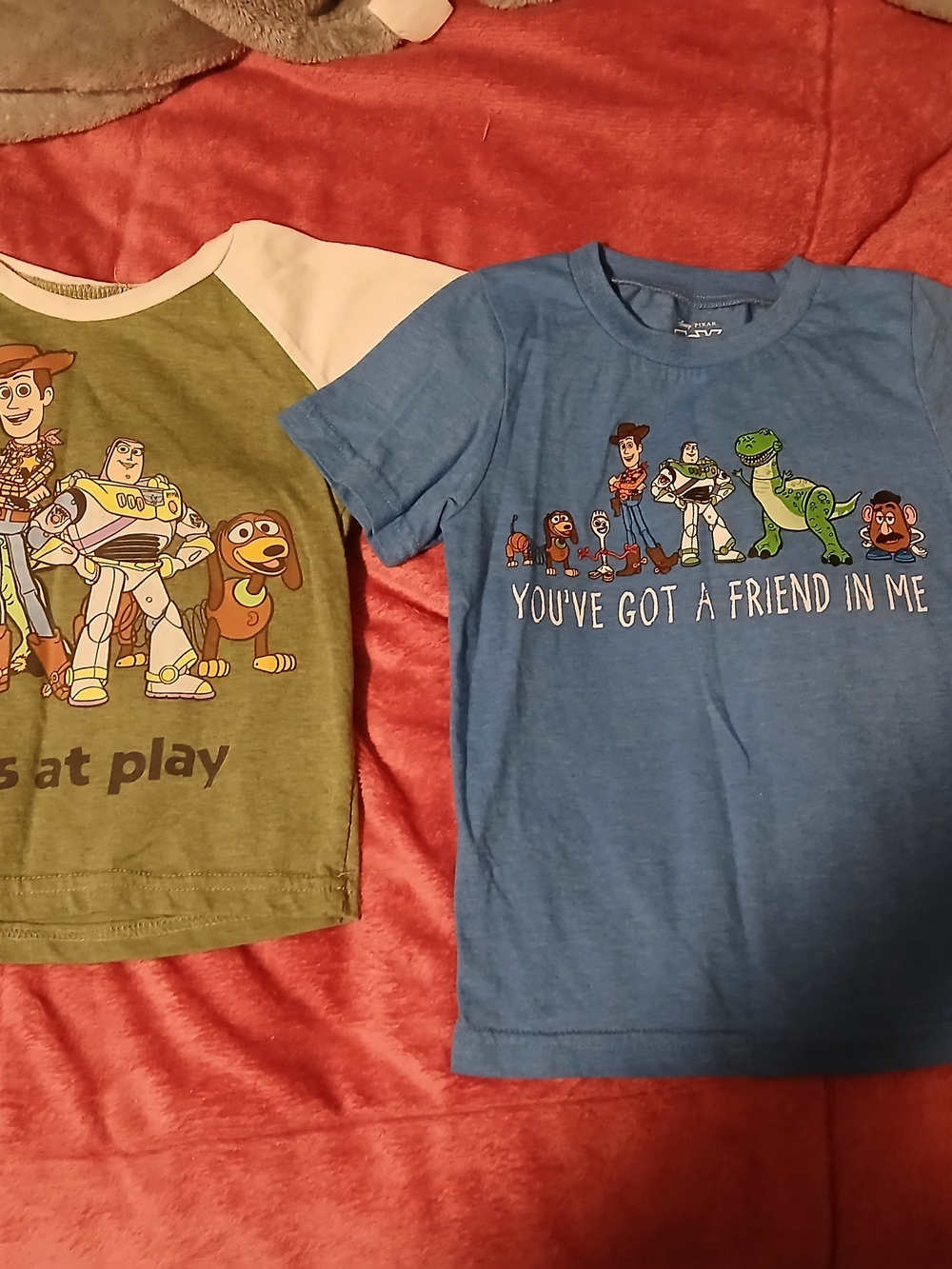 Toy Story Kids 2 Tees - Blue "You've Got a Friend In Me" And  "Toys At Play" Tee